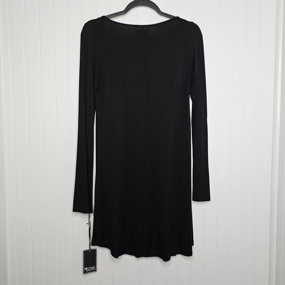 Michael Lauren Womens Black Kyle Core V-Neck Dress Size XS Soft Jersey Knit Mini - Picture 5 of 11